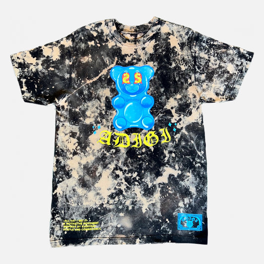 BLUE GUMMY BEAR - BLACK/BLEACHED (T-SHIRT)